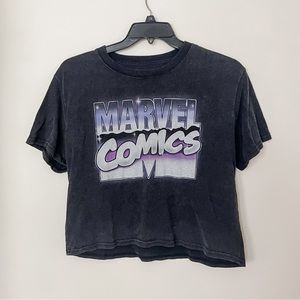 Target Mighty Fine Marvel Comics Graphite Gray Cropped Tee